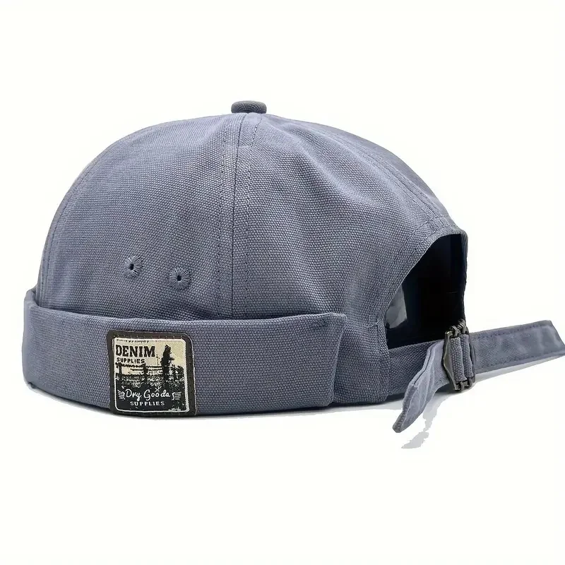 Czapka docker bez ronda, krótka czapka beanie w stylu vintage Niebieski
