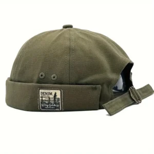 Czapka docker bez ronda, krótka czapka beanie w stylu vintage Zielony