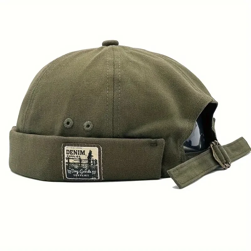 Czapka docker bez ronda, krótka czapka beanie w stylu vintage Zielony