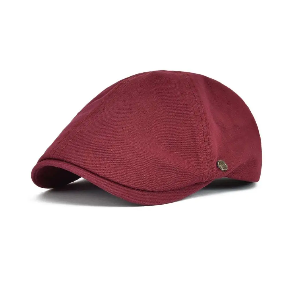 Czapka flat cap VOBOOM, bawełniana kaszkiet ivy męska i damska Bordowy