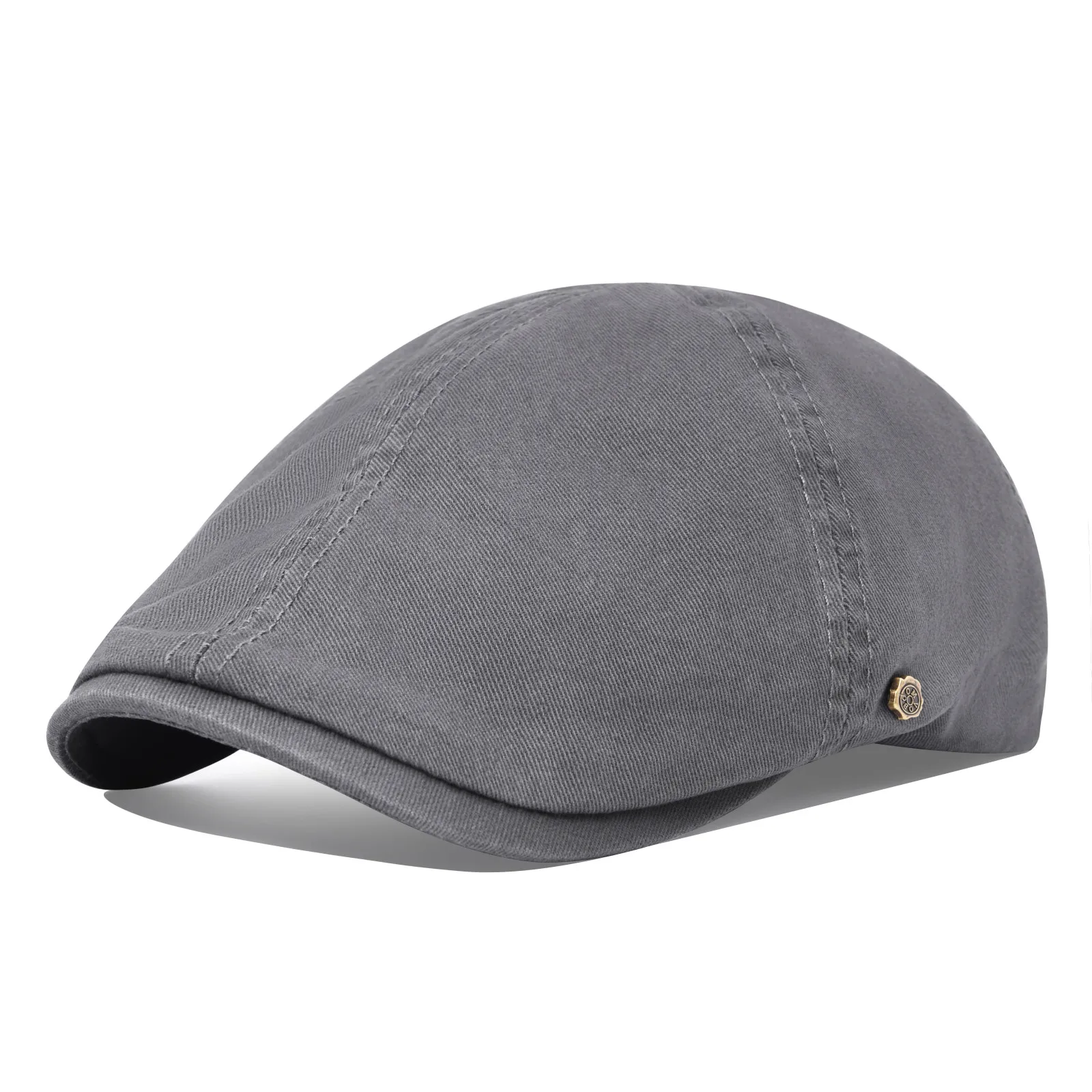 Czapka flat cap VOBOOM, bawełniana kaszkiet ivy męska i damska Ciemnoszary