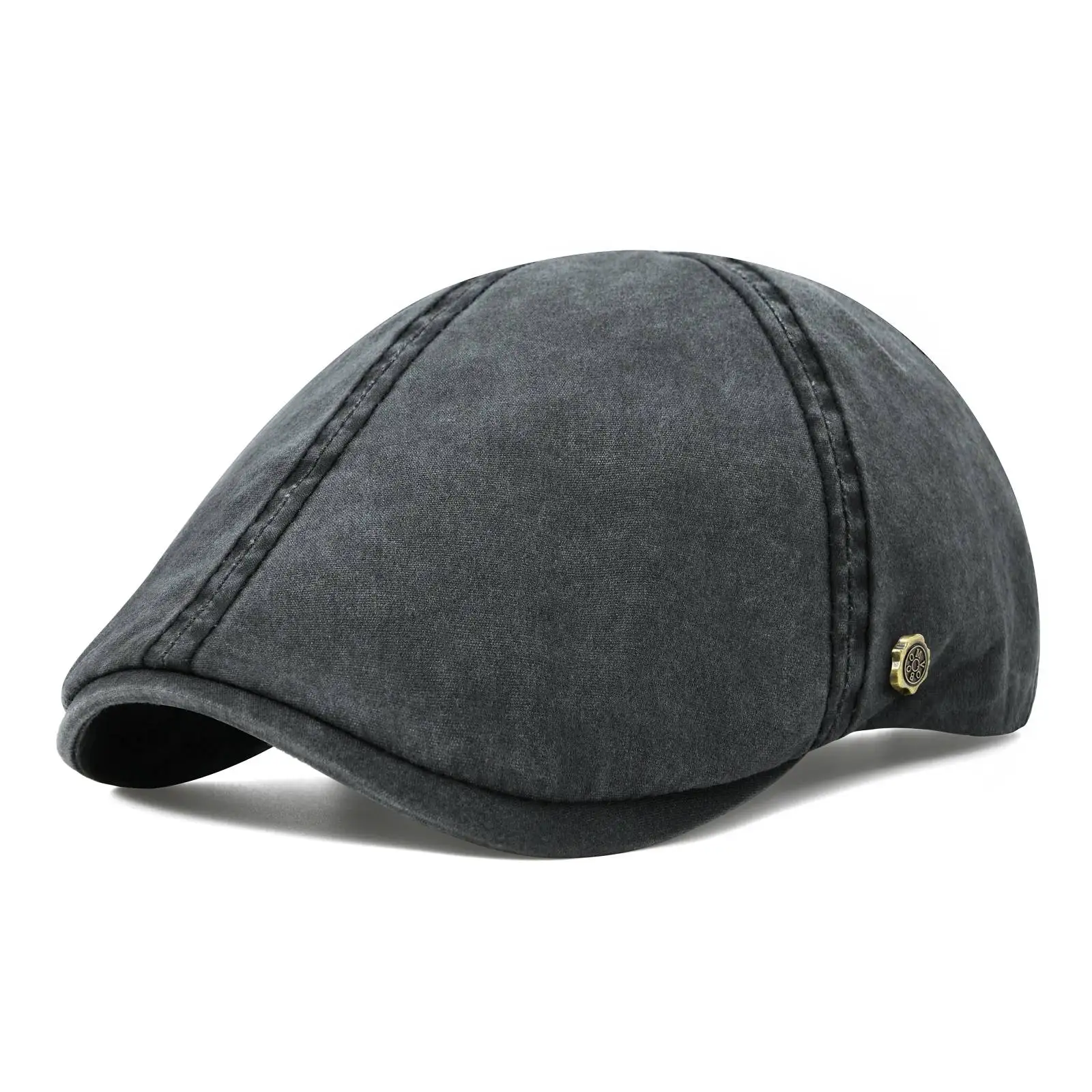 Czapka flat cap VOBOOM, bawełniana kaszkiet ivy męska i damska Czarny