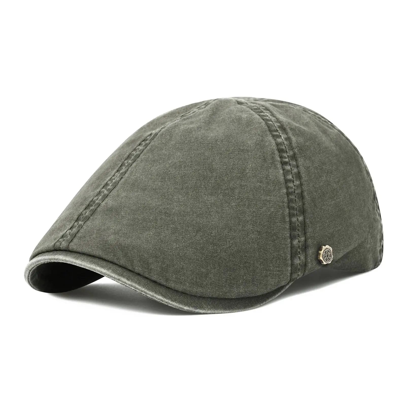 Czapka flat cap VOBOOM, bawełniana kaszkiet ivy męska i damska Zielony
