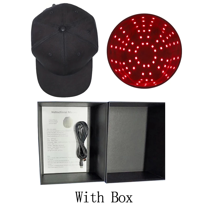 Czapka do terapii światłem czerwonym na porost włosów 96 LED Khaki