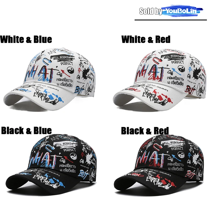 Bawełniana czapka snapback z nadrukiem graffiti 4PCS