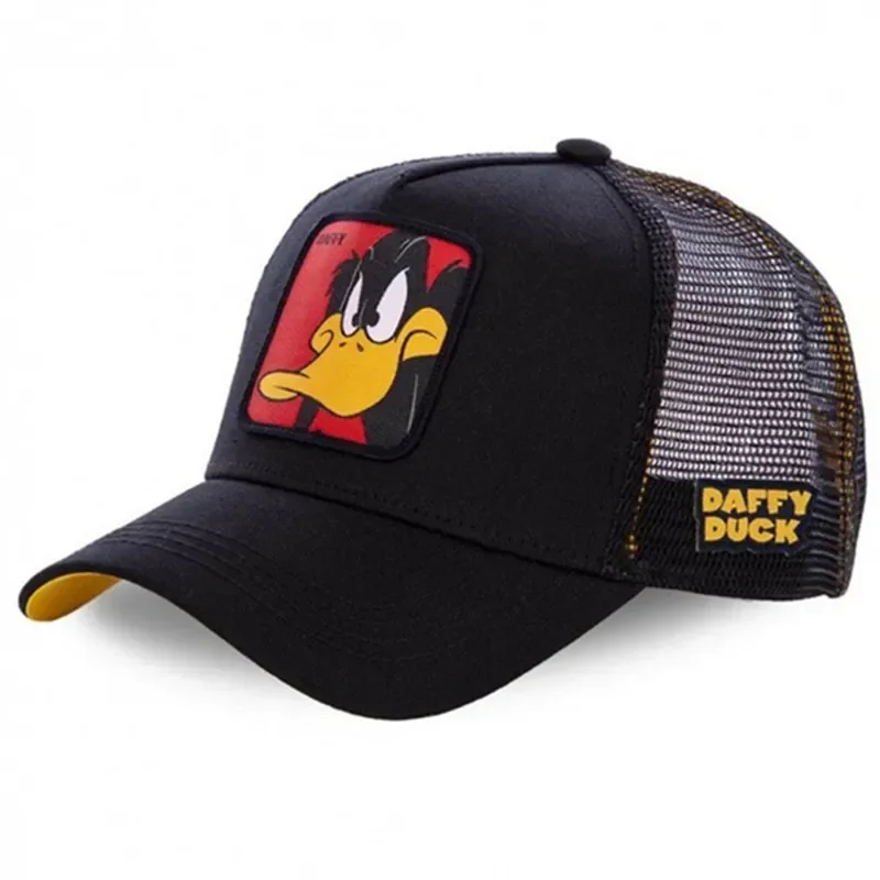 Czapka z daszkiem z naszywką trucker w stylu kreskówki Kaczy czarny