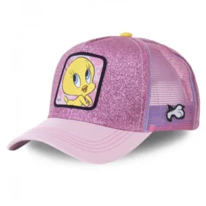 Czapka z daszkiem z naszywką trucker w stylu kreskówki Titi różowy