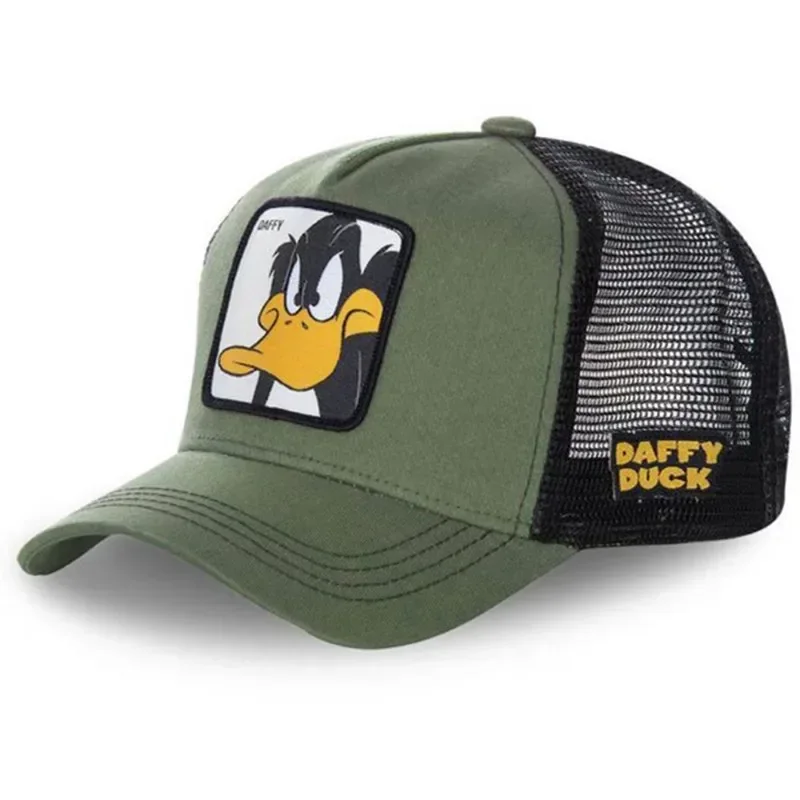 Czapka z daszkiem z naszywką trucker w stylu kreskówki Zielony kaczór