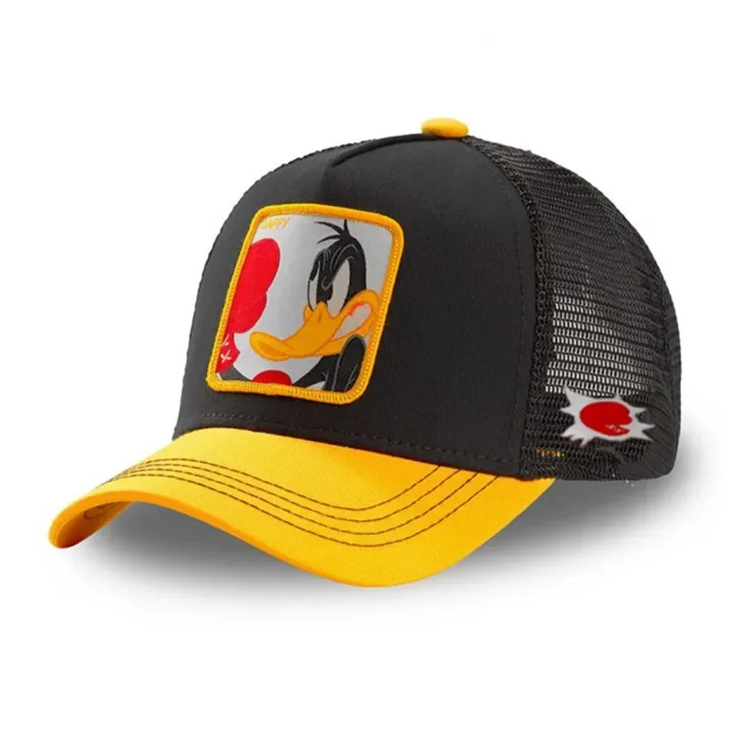 Czapka z daszkiem z naszywką trucker w stylu kreskówki żółty kaczór