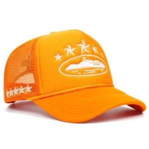 Czapka trucker z nadrukiem, oddychająca siateczka snapback żółty