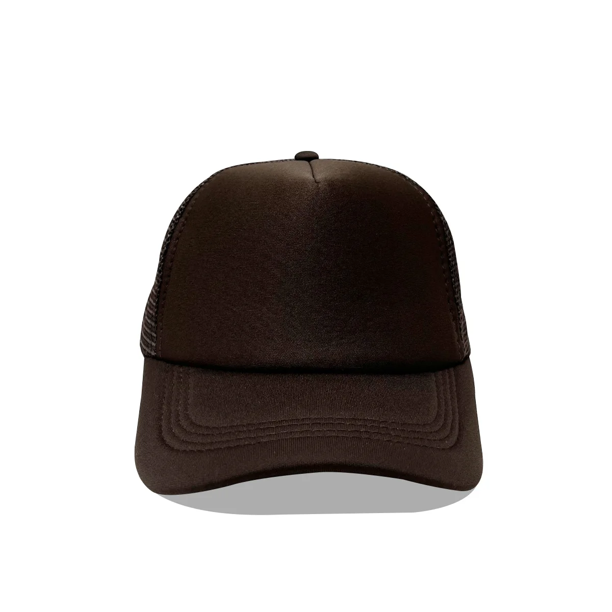 Czapka trucker z siatką 5-panelowa, letnia czapka z daszkiem Brązowy