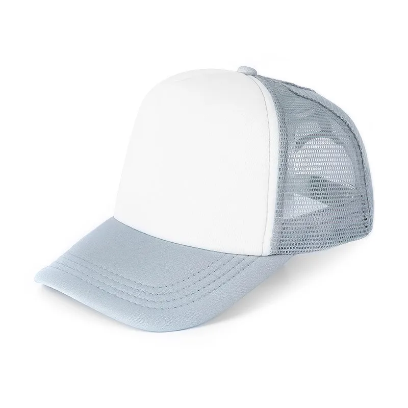 Czapka trucker z siatką 5-panelowa, letnia czapka z daszkiem Szary