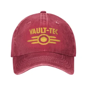 Czapka z daszkiem Fallout Vault Tec bejsbolówka unisex Czerwone wino