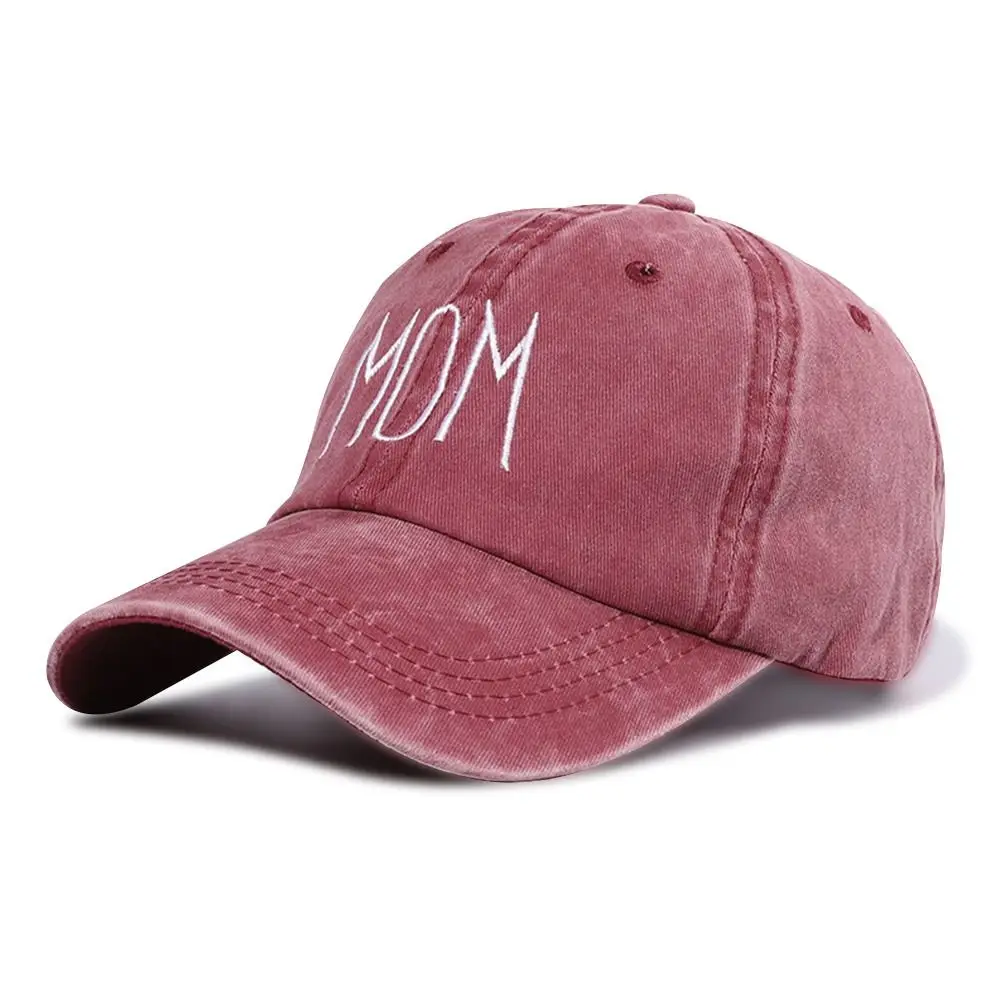 Czapka z daszkiem z haftem DAD i MOM, bawełniana Mom