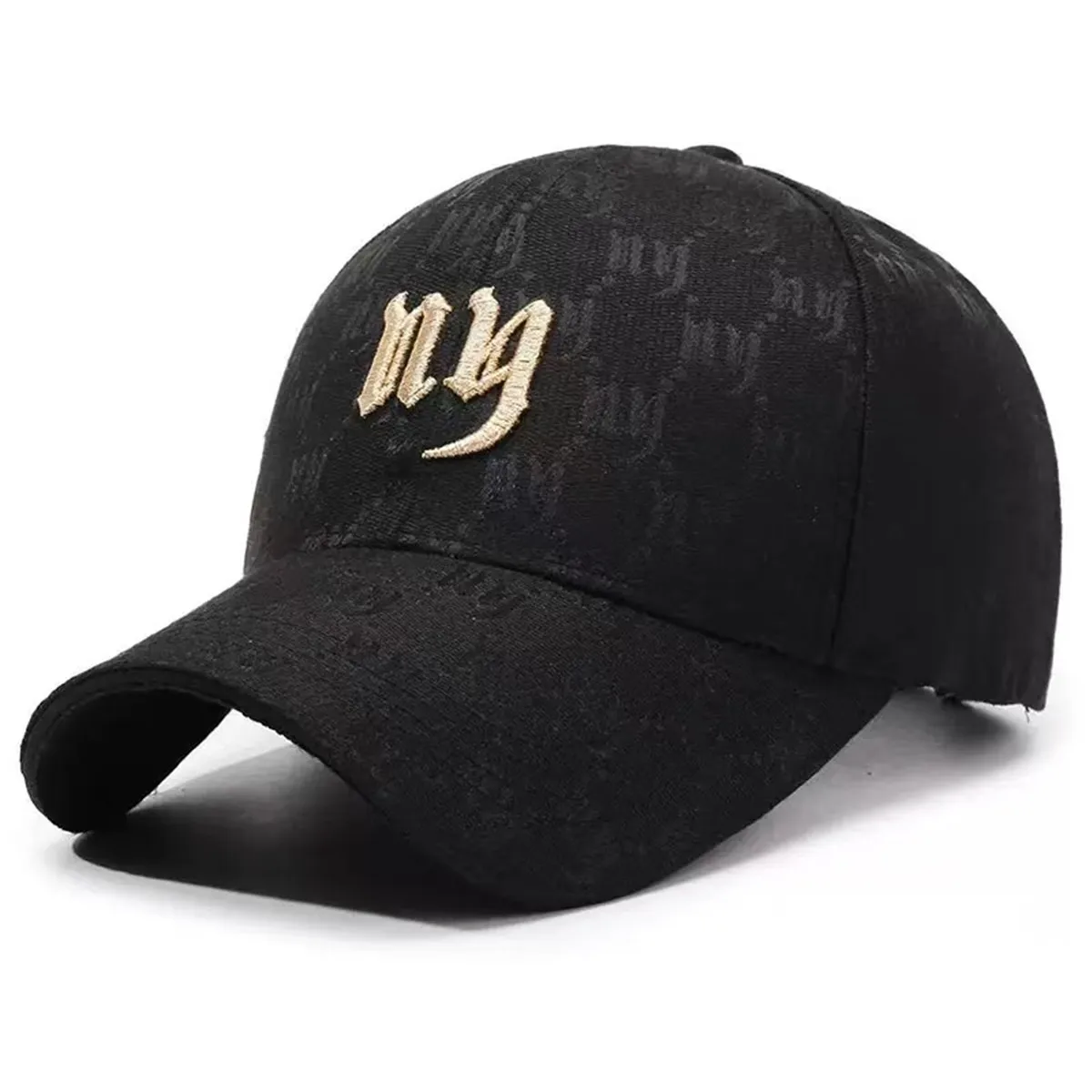 Czapka z daszkiem z haftem NY unisex regulowana Czarny