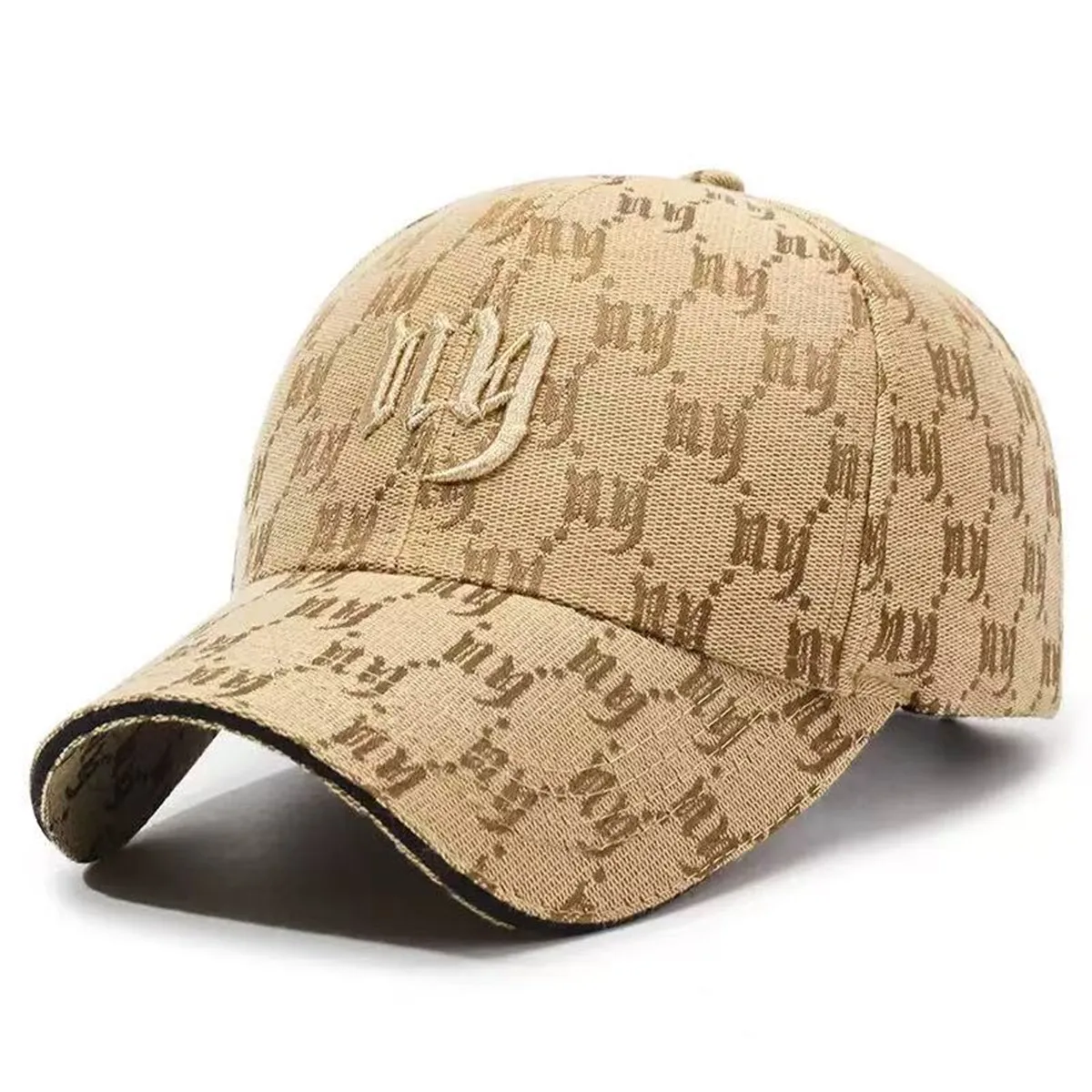Czapka z daszkiem z haftem NY unisex regulowana żółty