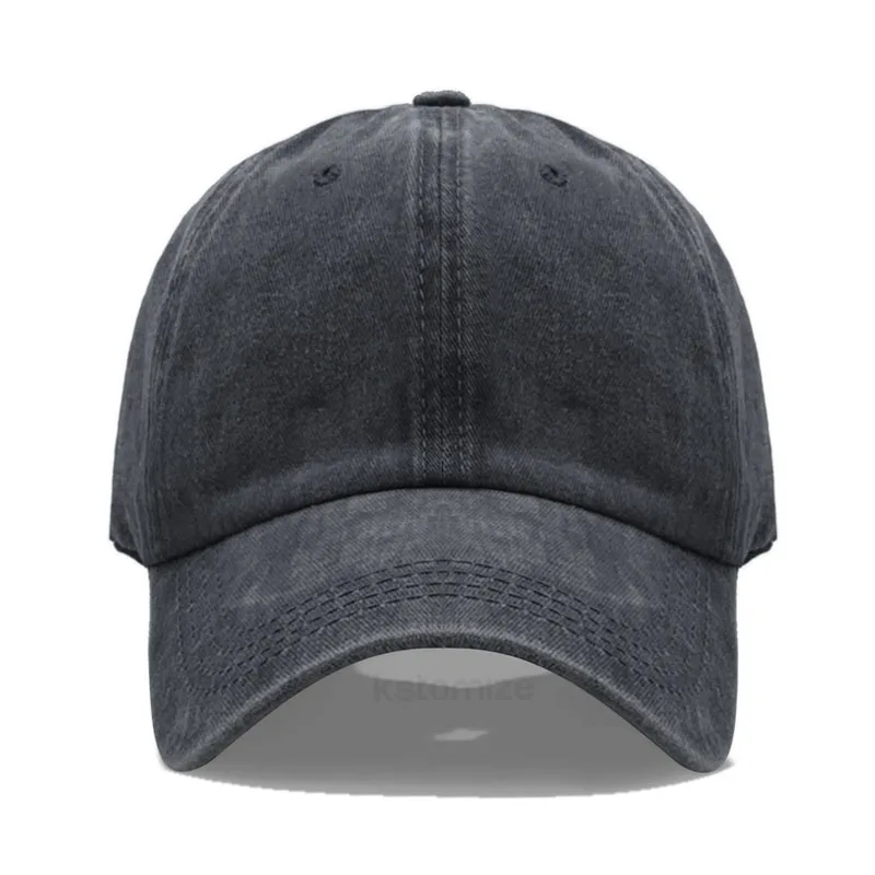 Czapka z daszkiem z haftowanym logo, vintage washed bawełna Czarny