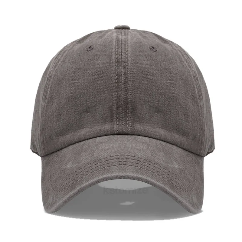 Czapka z daszkiem z haftowanym logo, vintage washed bawełna Brązowy