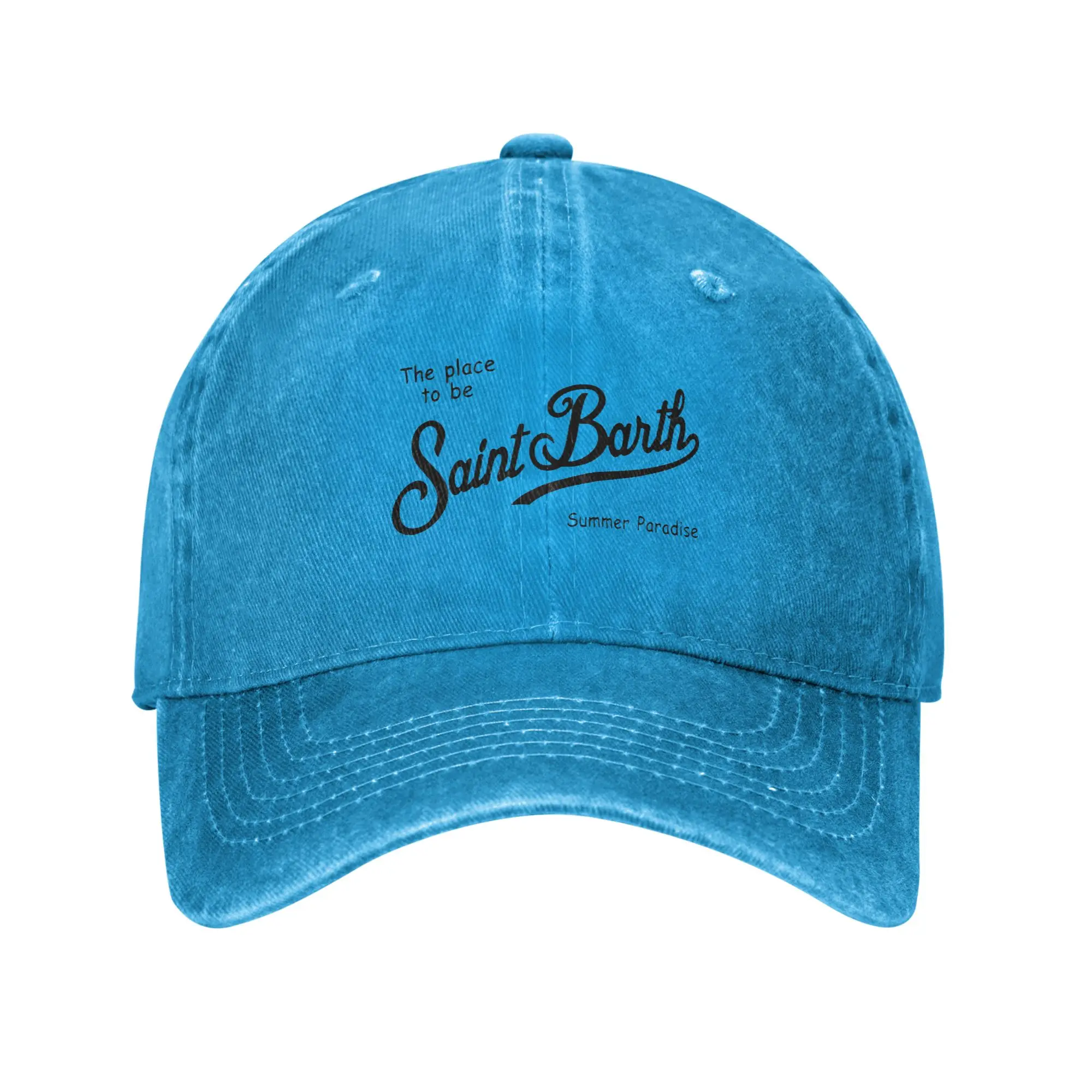 Czapka z daszkiem jeansowa vintage w stylu retro - unisex Niebieski