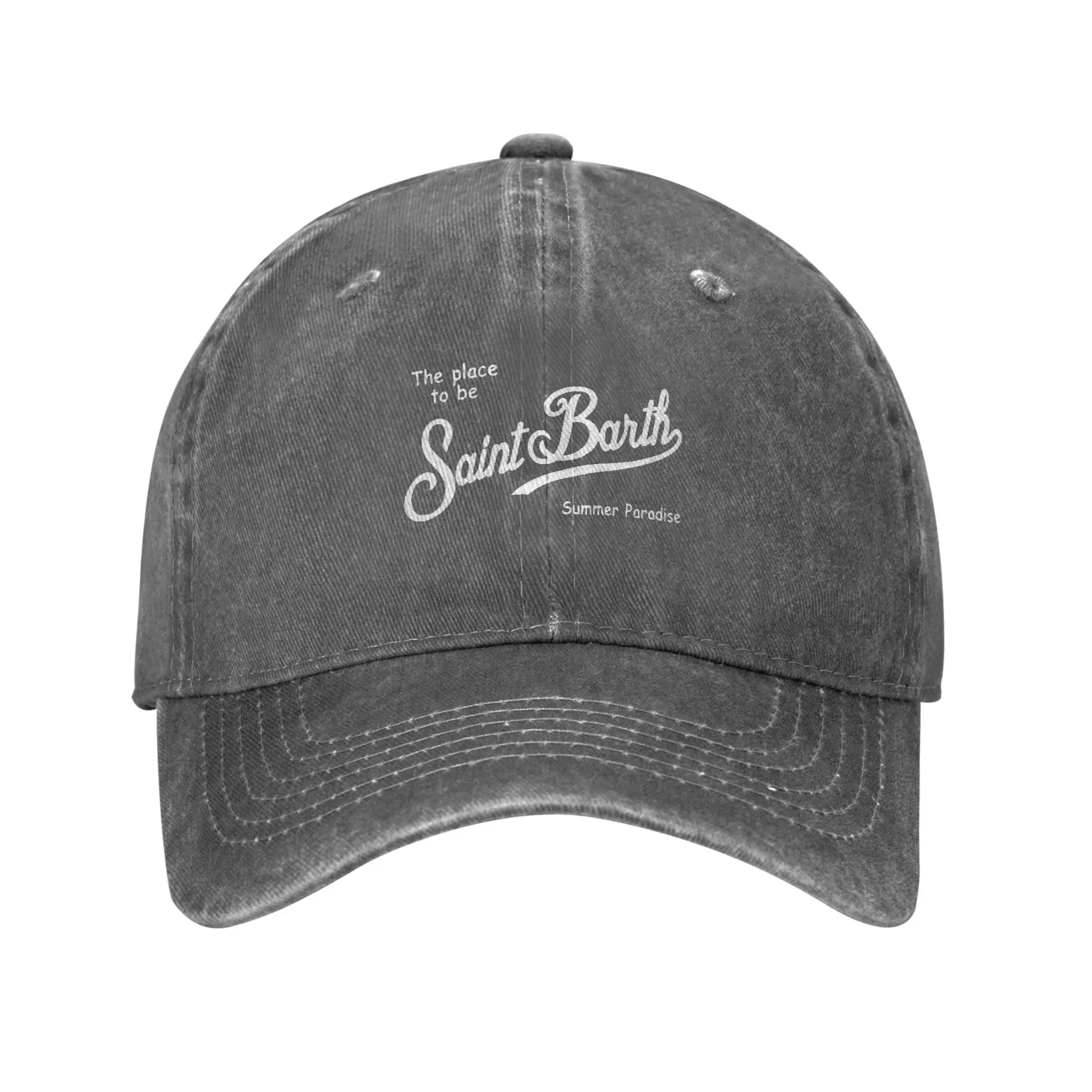 Czapka z daszkiem jeansowa vintage w stylu retro - unisex Szary