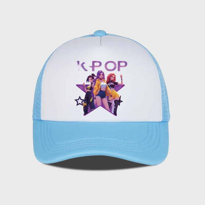 Czapka z daszkiem K-POP z siatką - letnia czapka baseballowa Niebieski