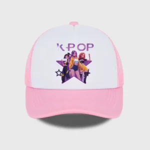 Czapka z daszkiem K-POP z siatką - letnia czapka baseballowa Różowy