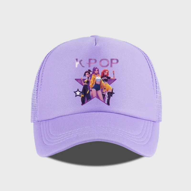 Czapka z daszkiem K-POP z siatką - letnia czapka baseballowa Fioletowy