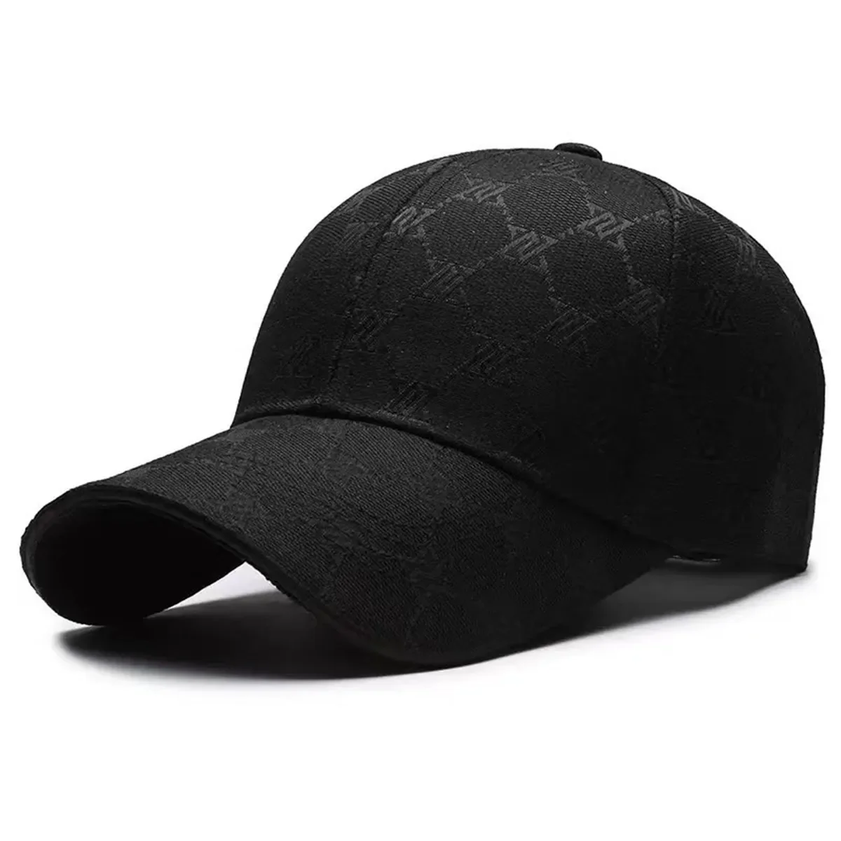 Regulowana czapka z daszkiem z nadrukiem liter unisex Czarny