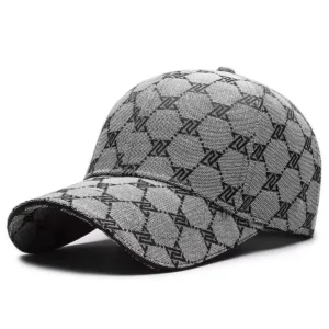 Regulowana czapka z daszkiem z nadrukiem liter unisex Szary