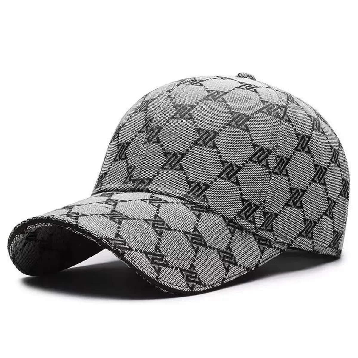 Regulowana czapka z daszkiem z nadrukiem liter unisex Szary