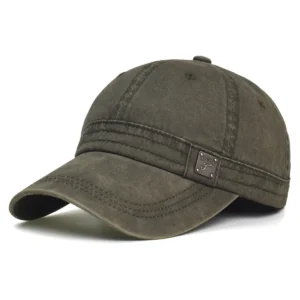 Czapka z daszkiem z pranej bawełny, dad hat w stylu vintage Khaki