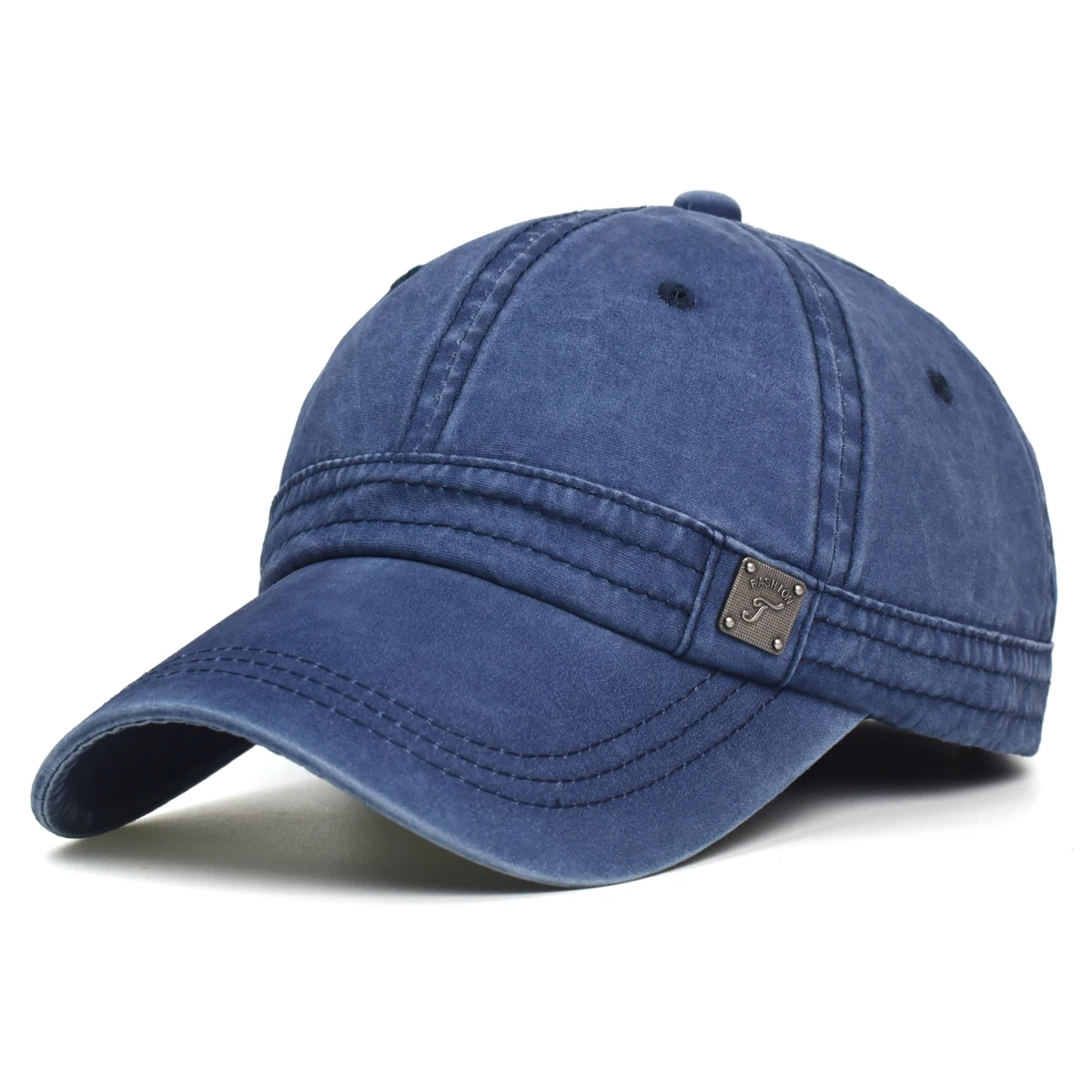 Czapka z daszkiem z pranej bawełny, dad hat w stylu vintage Niebieski