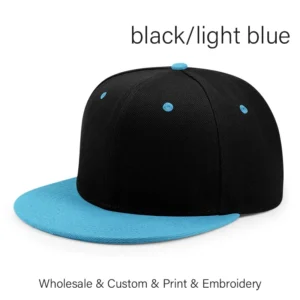 Czapka z daszkiem snapback w stylu hip-hop Czarny