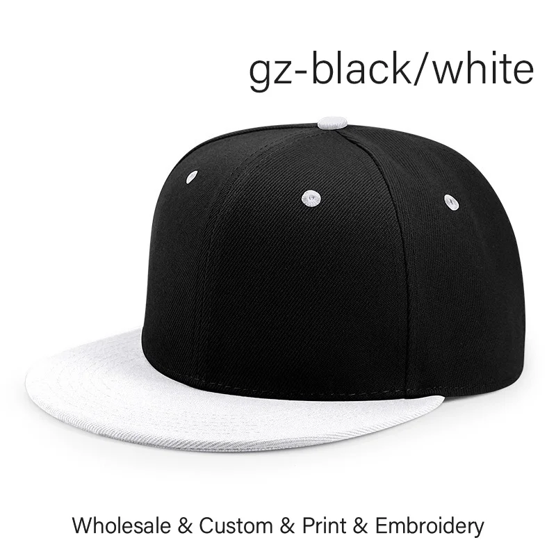 Czapka z daszkiem snapback w stylu hip-hop Czarno-biały