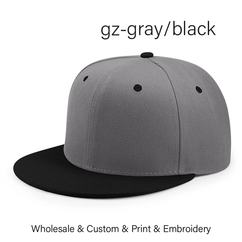 Czapka z daszkiem snapback w stylu hip-hop Szary