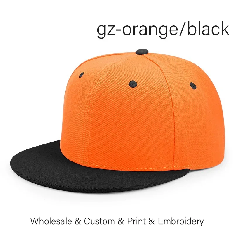 Czapka z daszkiem snapback w stylu hip-hop Pomarańczowy