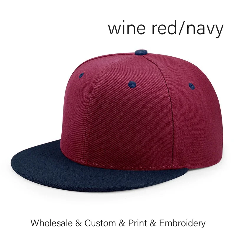 Czapka z daszkiem snapback w stylu hip-hop Bordowy