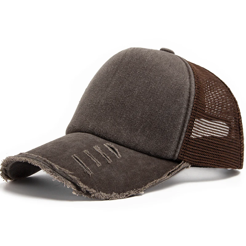 Czapka z daszkiem trucker z siatką, unisex Kawowy