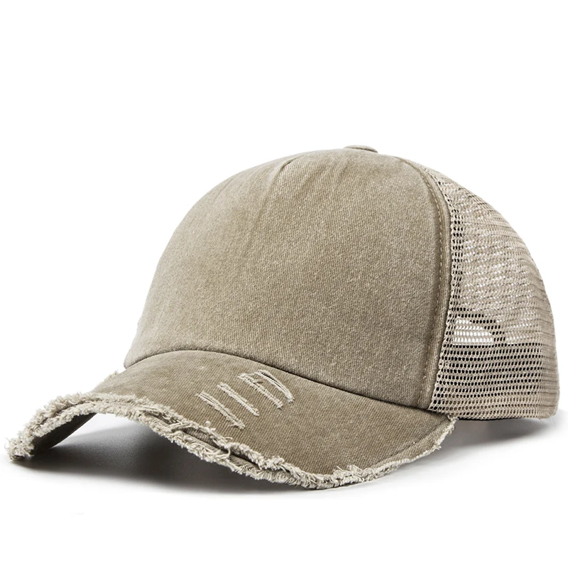 Czapka z daszkiem trucker z siatką, unisex Khaki
