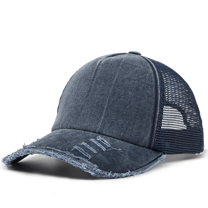 Czapka z daszkiem trucker z siatką, unisex Granatowy