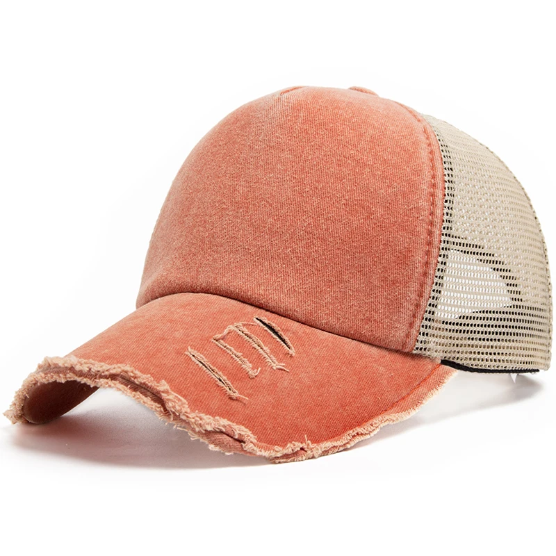 Czapka z daszkiem trucker z siatką, unisex Pomarańczowy