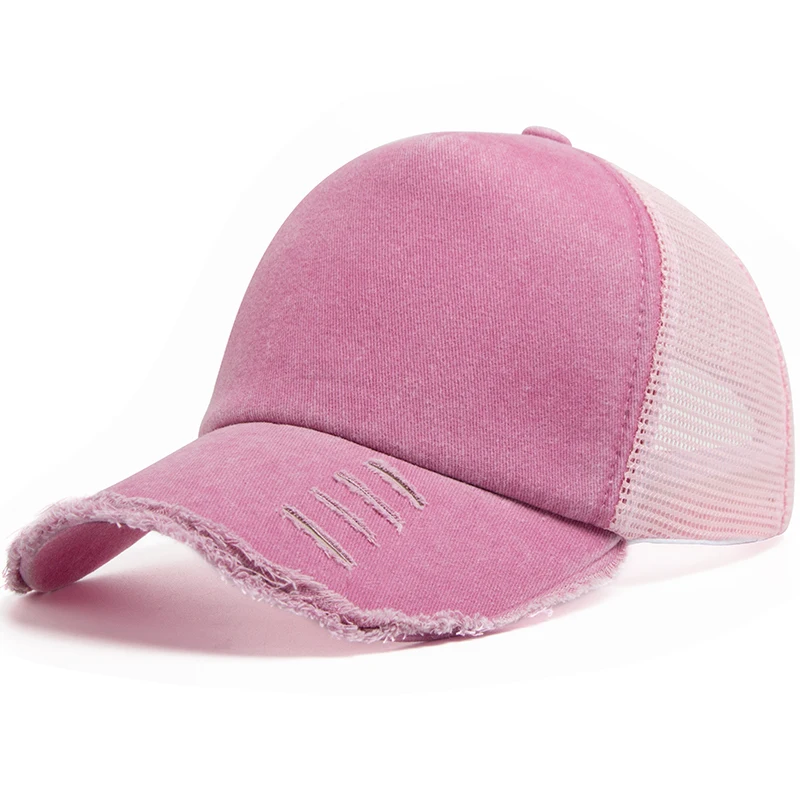 Czapka z daszkiem trucker z siatką, unisex Różowy