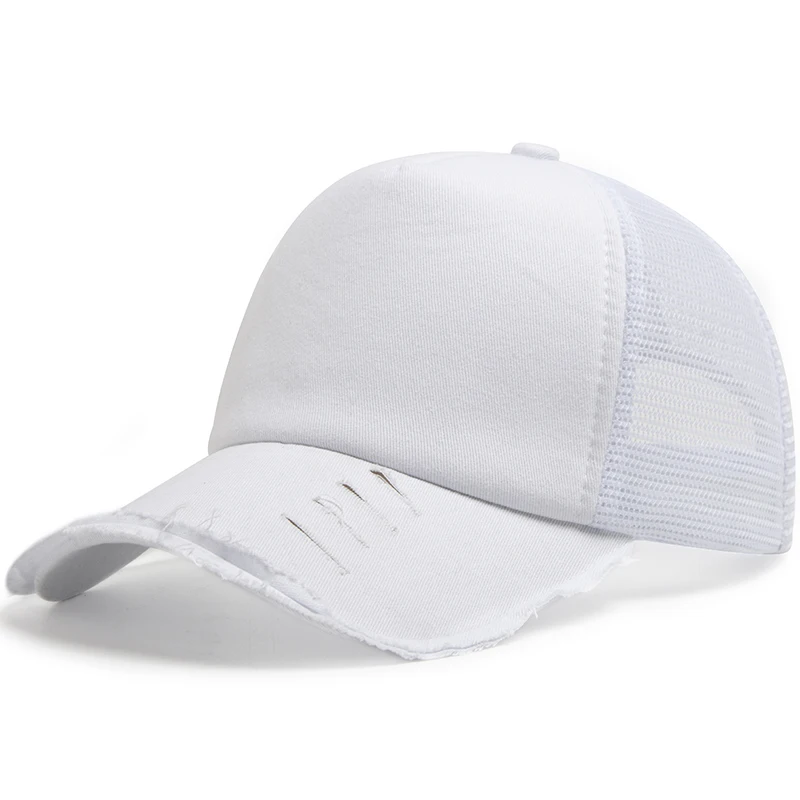 Czapka z daszkiem trucker z siatką, unisex Biały