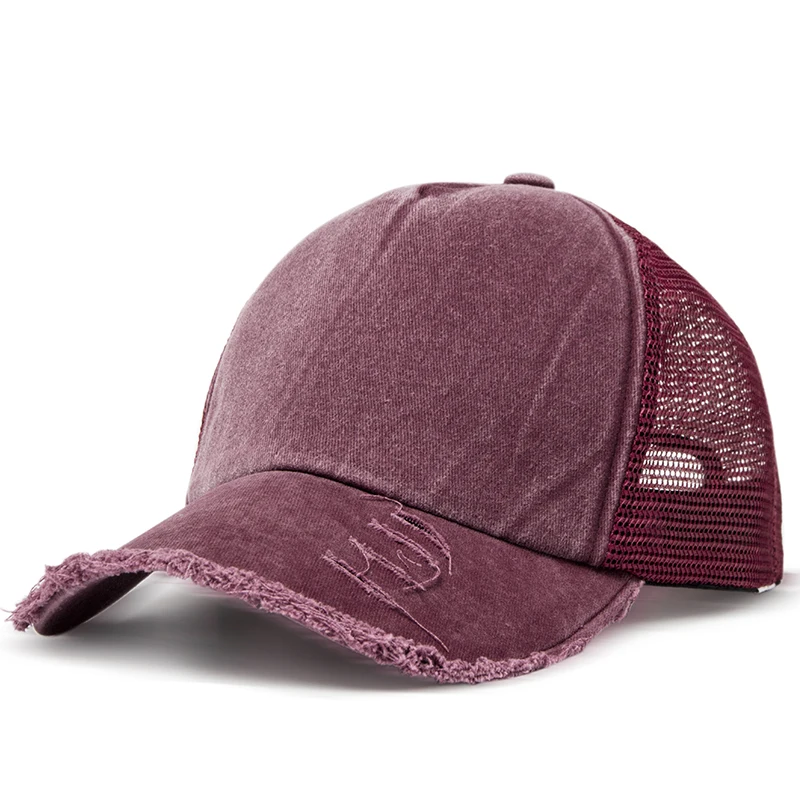 Czapka z daszkiem trucker z siatką, unisex Bordowy