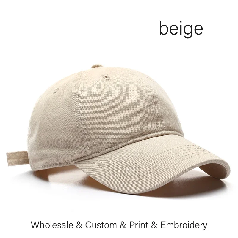 Czapka z daszkiem unisex - bawełniana, klasyczna baseballówka Beżowy
