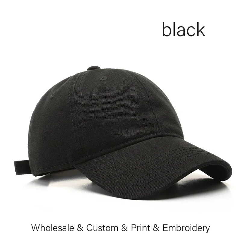 Czapka z daszkiem unisex - bawełniana, klasyczna baseballówka Czarny