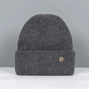 Czapka zimowa damska z dzianiny, ciepła i miękka czapka beanie Szary