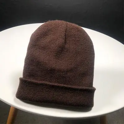Czapka zimowa damska z dzianiny COKK, miękka ciepła czapka beanie Brązowy
