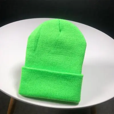 Czapka zimowa damska z dzianiny COKK, miękka ciepła czapka beanie Zielony