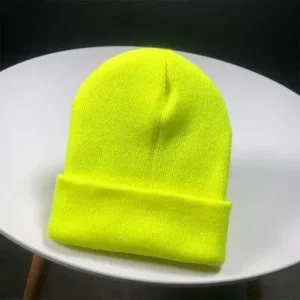 Czapka zimowa damska z dzianiny COKK, miękka ciepła czapka beanie Żółty